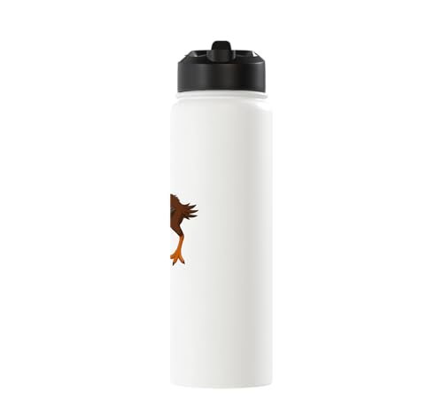 Cute Cartoon Prehistoric Animals Terror Bird For Kids Funny Stainless Steel Insulated Water Bottle - color: White