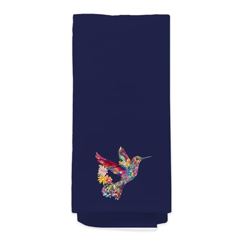 Hummingbird Navy Blue Bathroom Hand Towels for Guest - Floral Bird Decorative Kitchen Hand Towel, Spring Summer Decor, Hummingbird Gifts for Women Unique, Housewarming Gift Idea New Home404 - color: Hummingbird008