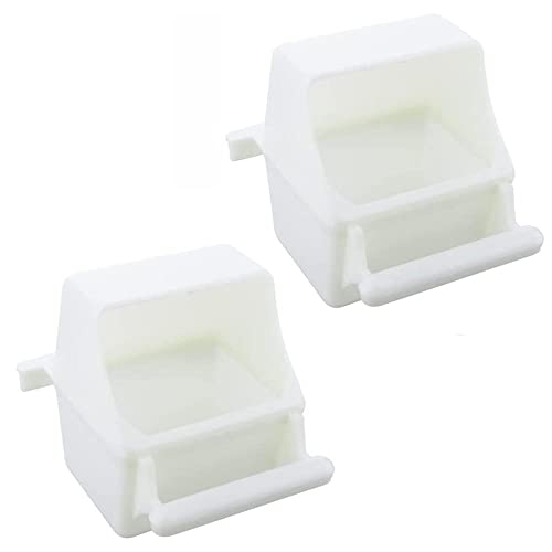 2 Pcs Small Bird Feeder Cup with Removable Lid, Anti-Spill Cage Hanging Food and Water Dispenser Bowl for Parrot Budgie Cockatiel Finch