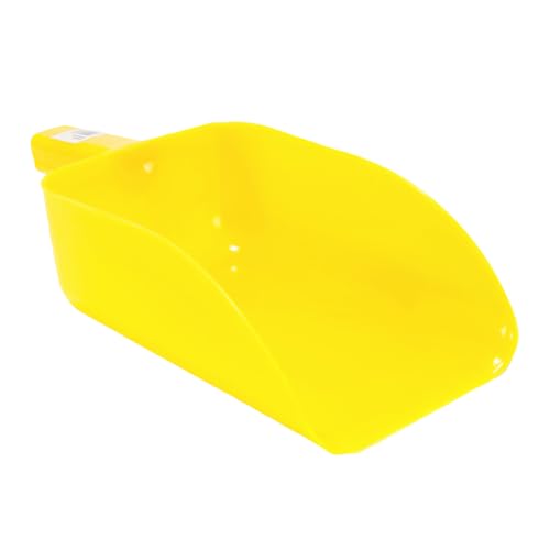 Jeffers Feed Scoop for Horses, Livestock, Pets, Chickens, Goats – 5 Pint 2.5 Quart Heavy-Duty Plastic Grain Scoop – Durable Farm Tool for Animal Feed, Barn, Stable, Garden, Dog Food - Yellow - color: Yellow Feed Scoop