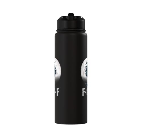F-Caw-F Black Crow Black Bird Funny Crow F-Caw-F Stainless Steel Insulated Water Bottle - color: Black