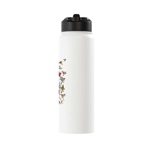 Bird Nerd Birdwatcher Birdwatching Bird Watcher Birder Tee Stainless Steel Insulated Water Bottle - color: White