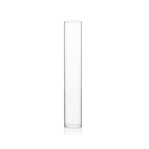 WGVI Hurricane Candle Holder Sleeve, Wide 2", Height 12", Clear Glass Cylinder Candleholder, Chimney Tube, Open Ended Candle Shade, 6 Pieces Bulk (VCH0212) - size: 2"x12"H