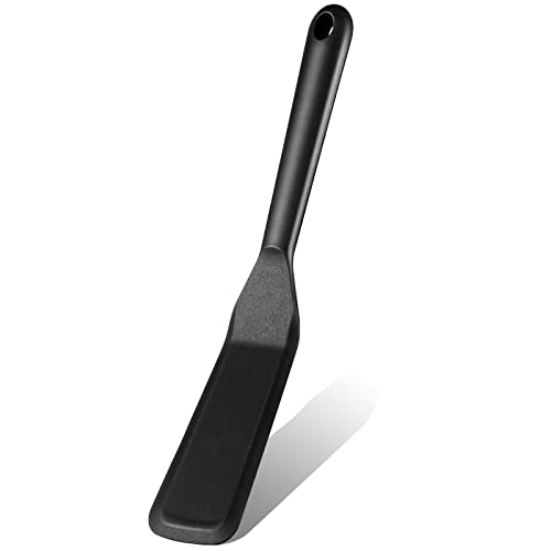 Crepe Spatula Narrow Silicone Thin Spatula Omelet Turner Multifunctional Long Heat Resistant Cooking Non Stick Pancake for Omelet Crepes Cooking Egg Burgers Pizza Pancake Steak(Black) - color: Black