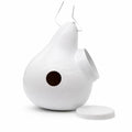Purple Martin Gourd Birdhouse – 12–14″ Tall, 2″ Entrance Hole, Side Clean-Out, White, Ready to Hang