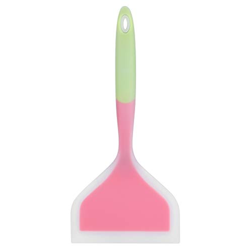 Silicone Pancakes Shovel Wide Spatula Turner, Soft Edge Turner - color: Green,pink