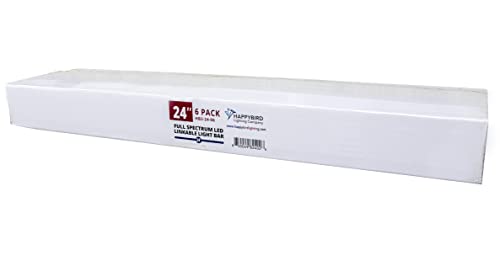HappyBird Lightning (A Divison of M&M Cage) 24" LED linkable Light bar Without Power Source for Multiple Bird Breeder Cages, Full Spectrum LED. Will NOT Run ON ITS OWN (6 Pack) - size: 24"