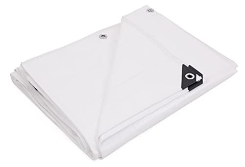 Kotap 10 x 20 Ft. Heavy-Duty Protection/Coverage Tarp, Superior Weave for Greater Longevity 8-mil, Multi-Use, Waterproof, White, 1-Pack (TRW-1020) - size: 10 x 20 Ft., style: Heavy-Duty 137 GSM White
