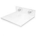 HANABASS Suction Cup Bird Perch Platform for Window and Shower, Acrylic Clear Flat Parrot Stand for Parakeet Cockatiel Macaw, Portable Wall Mounted Accessory