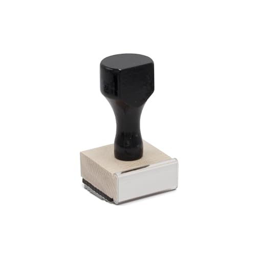 Infusion Custom Text Traditional Wood Stamp with Plastic Handle, 1" x 1" - size: 1" X 1"