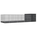 Galvanized Steel Aviary with Extension, Silver, 358.7x119.3x85 in | Lockable Door, Steel Mesh Grid, Suitable for Birds, Rabbits, Chickens, Outdoor Use - size: 358.7" x 119.3" x 85"