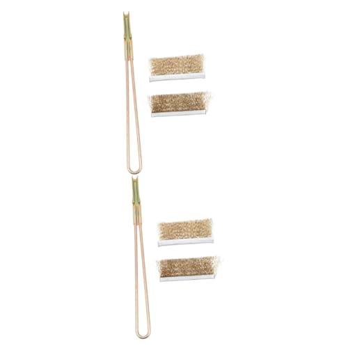 NOLITOY 2sets Bird Cage Cleaning Brush Extra Handle Bristles for Bird Poop Removal - color: Assorted Colorx2pcs, size: 22X3X2CMx2pcs