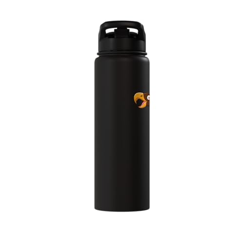 Cute Cartoon Prehistoric Animals Terror Bird For Kids Funny Stainless Steel Insulated Water Bottle - color: Black