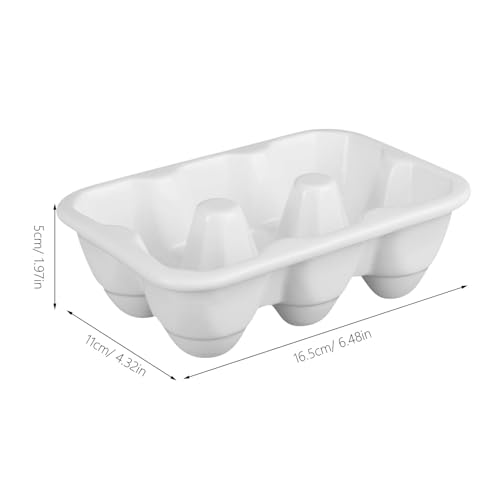 Cabilock Ceramic Egg Tray 6-Compartment Porcelain Egg Holder for Fridge Kitchen Storage and Cooking Organization 6.49X4.33X1.96In