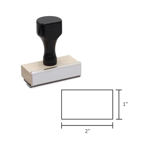 Infusion Custom Text Traditional Wood Stamp with Plastic Handle, 1" x 2" - size: 1" x 2"