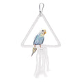 Bird Rope Perch Swing, Rope Triangular Lifting Ring Perch Standing Pole Accessory Climbing Swing Paw Grinding 12 Inch, (White) Intended for Parrot/Parakeet/Budgies/Cockatiels - color: White