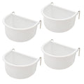 4Pcs Bird Cage Feeder Cups, Hanging Plastic Food and Water Bowls with Metal Hooks for Small Birds, Parrots, Parakeets, Pigeons, Cage Accessories and Feeding Supplies