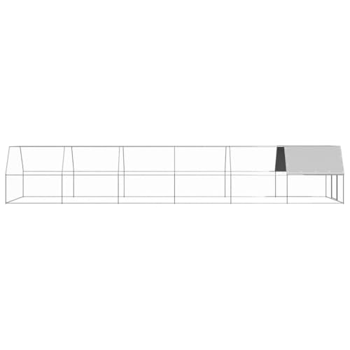 Large Outdoor Chicken Coop Galvanized Steel Poultry Cage, 118.1 x 118.1 x 78.7 Inch Rectangular Walk-in Pen for Chickens, Ducks and Large Birds, Backyard Metal Hen House - color: Silver-G