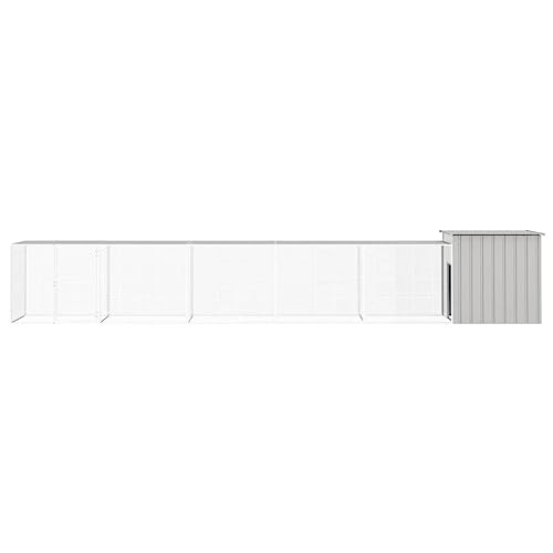 Large Chicken Coop with Galvanized Steel Construction, Spacious Grey Outdoor Cage for Poultry, Expandable Design with Secure Lockable Latch, 1 Unit - color: Grey-C