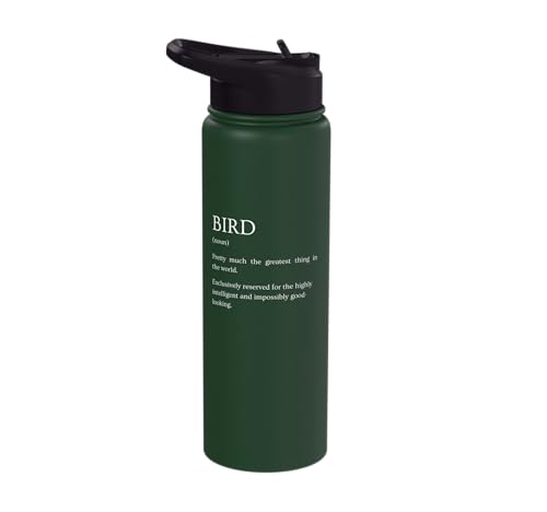 Bird Definition - Funny Sarcastic Bird Explanation Stainless Steel Insulated Water Bottle - color: Dark Green