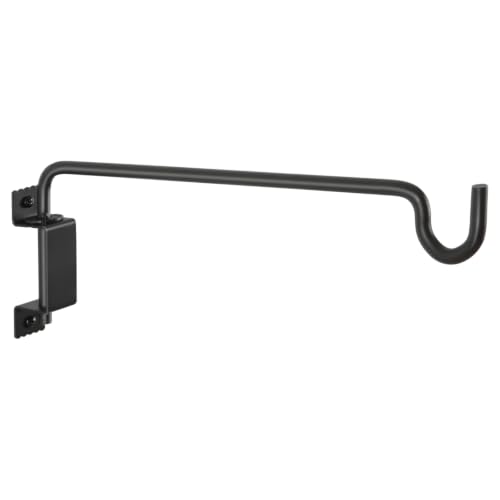 12 Inch Outdoor Hanging Brackets - 360° Swivel Plant Hanger with 12-Directional Adjustable Hook, Rust Resistant Solid Steel Wall Mount for Bird Feeders, Indoor/Outdoor Plants, Garden & Patio - color: Black, size: 12in-1-C-Swivel