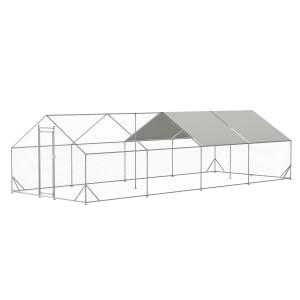 Heavy Duty Metal Chicken Coop with Hardware Cloth (312" L x 120.5" W x 78.72" H) - size: 312.1"L x 120.5"W x 78.7"H