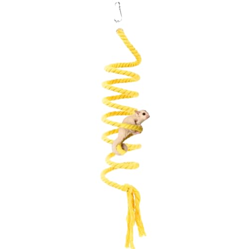 Sugar Glider Toys, Sugar Glider Climbing Ropes, Hanging Toys Cage Accessories, Enrichment Toys, Soft Touch Small Pet Swing Toys for Rats, Birds (Yellow) - color: Yellow