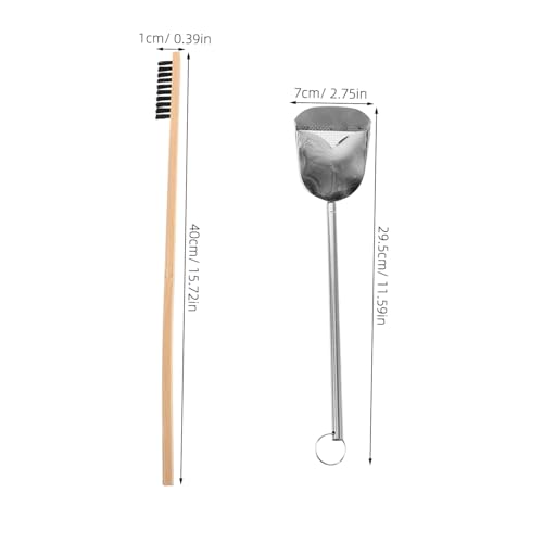 Toddmomy 2pcs Bird Cage Cleaning Kit Steel Brush Set Bird Droppings Cleaner Cage Cleaning Brush Set Chicken Coop Accessory