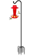 Gtongoko Tall Shepherds Hook for Outdoor, 108 Inch Bird Feeder Pole with 7 Prongs Base, 3/4 Inch Thick Heavy Duty Adjustable Garden Hook for Hanging Plant, Lantern, Hummingbird Feeder, 1 Pack - size: 108 Inch without Baffle