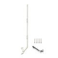 Universal Adjustable Mounting Pole, Steel J-Mount for Attic Outdoor Roof Wall Installation, Weatherproof Mast Pole, Mounting Bracket and Hardware Included (Diameter 1 1/4", Length 49 3/4", White) - size: 49.75"