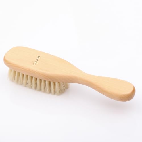 Cosowe Wood Clean Brush, Laundry Stain Brush with Handle and Soft Boar Bristles, Cleaning Brushes for Household Use, Natural Beech Wood Bath Massage Brush, Portable