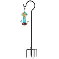 92" Shepherds Hook for Bird Feeders, 7-Prong Base Tall Garden Hook | Heavy duty 3/4" thick metal outdoor pole with 7 prong ground anchor, tall plant hanger for hummingbird feeders & lanterns - size: 92 Inch