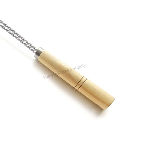 SUNRISE Fryer Brush with Long Handle (Stainless Steel, Single Brush) - color: Stainless Steel, size: Single Brush