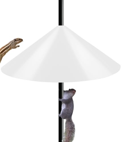 19 Inch Wide Squirrel Baffle for Bird Feeder Pole, Outside Pole Mount Stopper & Bird House Guard for Outdoor Shepherd’s Hook, Semi-Transparent, 1 Pack - color: Semi-Transparent