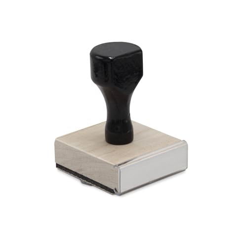 Infusion Custom Text Traditional Wood Stamp with Plastic Handle, 2" x 2" - size: 2" X 2"