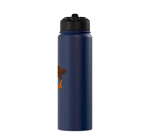 Cute Cartoon Prehistoric Animals Terror Bird For Kids Funny Stainless Steel Insulated Water Bottle - color: Navy Blue