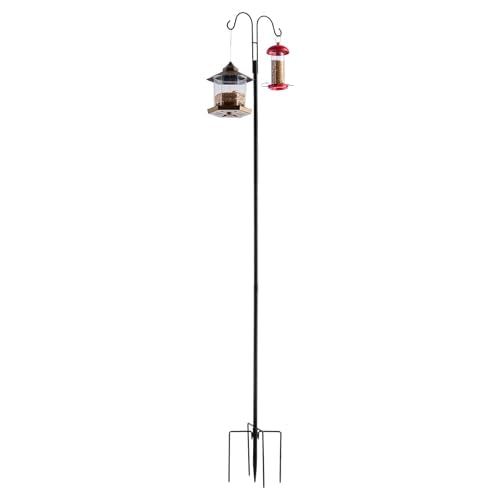 VEVOR Double Shepherds Hooks for Outdoor, 8 Pack 76 Inch Heavy Duty Bird Feeder Pole, 3/4 Inch Thick Garden Hooks for Hanging Hummingbird Feeder, Plant Baskets, Solar Light Lanterns,Wind Chimes