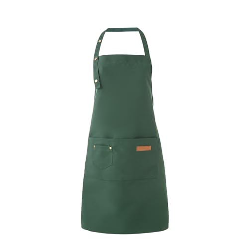 Tosewever Art Aprons for Women Painting Pottery Baking, Mens Buckle Straps Kitchen Apron with Pockets for Chef Cooking - color: Green