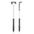 SUNRISE Fryer Brush with Long Handle (Stainless Steel with Plastic Handle, L and Single Brush) - color: Stainless Steel With Plastic Handle, size: L and Single Brush