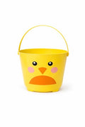 Yellow Chick Easter Basket for Kids, Cute Animal Design Plastic Bucket with Handle for Easter Egg Hunts, Holiday Parties, and Spring Celebrations