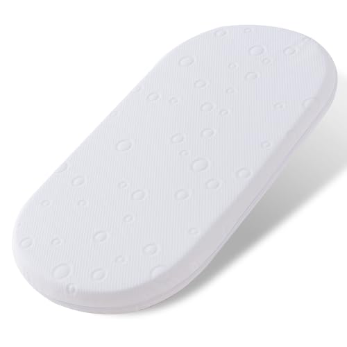 Baby Bassinet Mattress Topper, 30" x 15" x 2" Dual Sided Gel Memory Foam Mattress with Breathable Removable Soft Cover Fit for Most Moses Basket and Dream On Me Lacy Bassinet - size: Oval 30" x 15" x 2"