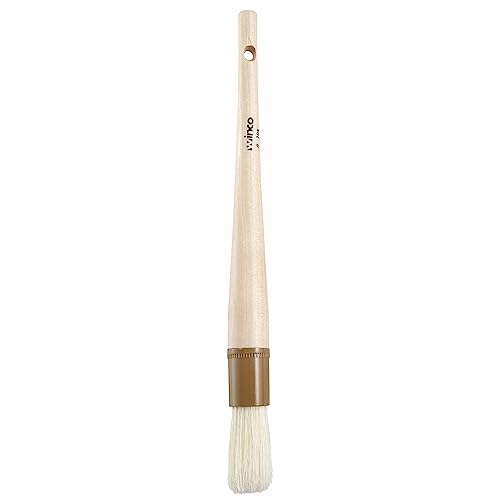 Winco 1" Boar Bristle Basting Brush, Round | Durable Bristles, Basting, Glazing, Marinades, Butter and Pastry Prep, Hanging hole - size: 1", style: Round