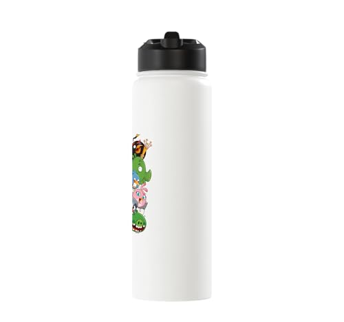 Angry Birds Piggy & Bird Pile Stainless Steel Insulated Water Bottle - color: White