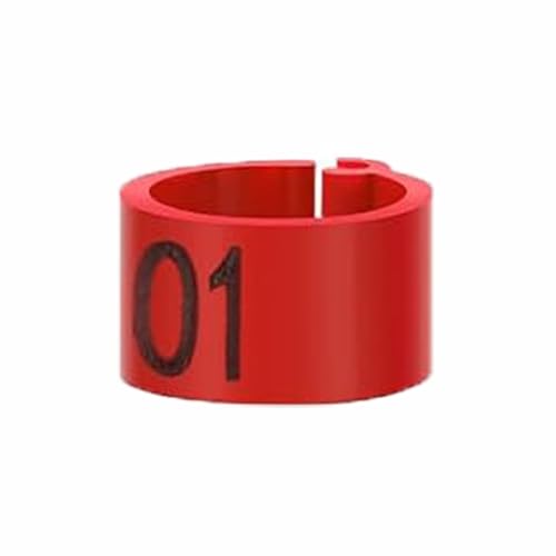 100 PCS Pigeon Leg Band Plastic Leg Band, Numbered Poultry Leg Band for Chicken Quail Dove Farm Identification(Red) - color: Red