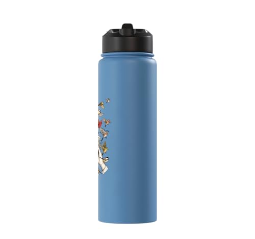 Bird Nerd Birdwatcher Birdwatching Bird Watcher Birder Tee Stainless Steel Insulated Water Bottle - color: Light Blue