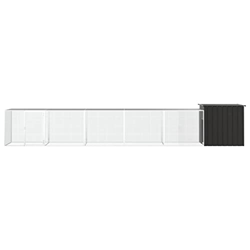Industrial Style Chicken House with Easy Assembly, Large Galvanized Steel Poultry Coop for Multiple Chickens, Outdoor Chicken Cage 236.2x35.8x39.4 Inches