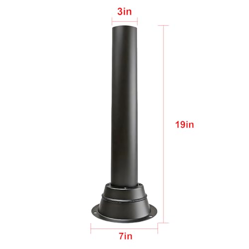 2 Pack Black Outdoor Lamp Post with Base, Exterior Light Pole Accessory for Porch Patio Garden - size: lamp post 19" with base