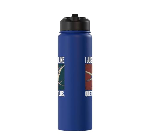 Really Like Quetzalcoatlus Bird Flying Dinosaur Kids Trex Stainless Steel Insulated Water Bottle - color: Royal Blue