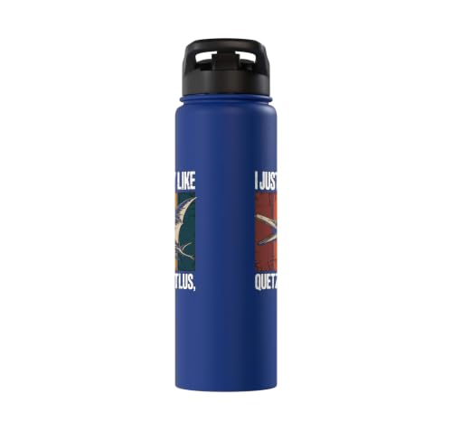 Really Like Quetzalcoatlus Bird Flying Dinosaur Kids Trex Stainless Steel Insulated Water Bottle - color: Royal Blue