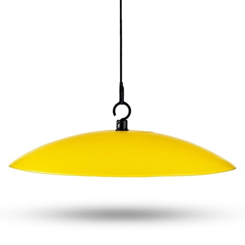 Yellow Recycled Glass Bird Feeder Dome, Hanging Weather Shield with Dual Hooks, Durable Outdoor Protection for Backyard Feeders, Yellow - color: Yellow